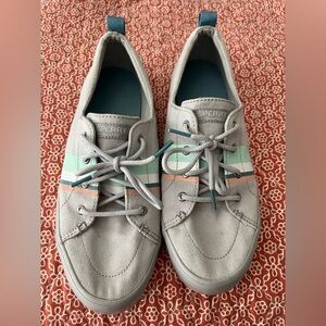 Sperry Gray Canvas Boat Shoes size 11M